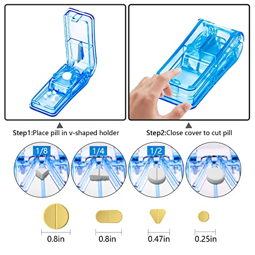 Monthly Pill Organizer, Katalic Pill Organizer 3 Times a Day with Pill Cutter and 31 Daily Compartments, 31 Day Pill Organizer, with Portable Hard Shell Travel Pill Box Organizer