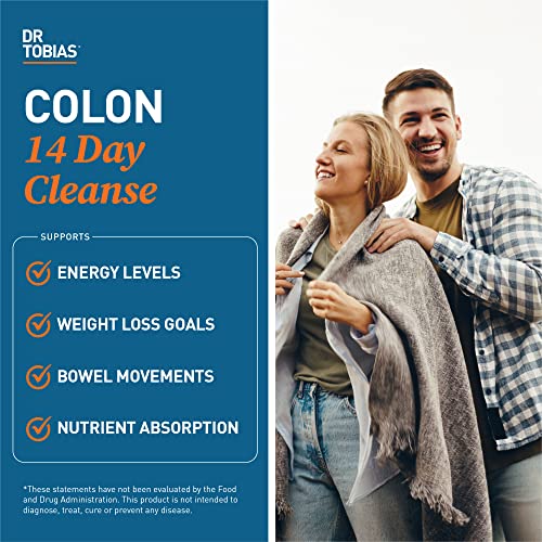 Dr. Tobias Colon 14 Day Cleanse, Advanced Gut Cleanse Detox for Women & Men with Cascara Sagrada, Psyllium Husk & Senna Leaf, Non-GMO Colon Cleanse, 28 Capsules (1-2 Daily)