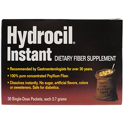 Hydrocil Dietary Fiber Supplement, Psyllium Husk Powder, 30 Single-Dose Packets