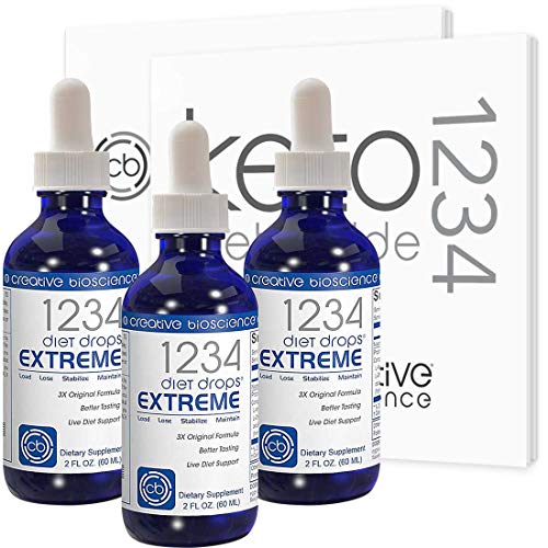 Creative Bioscience 1234 Diet Drops Extreme for Women & Men - Diet Drops for Weight Management, 2 Fl Oz (3 Pack)