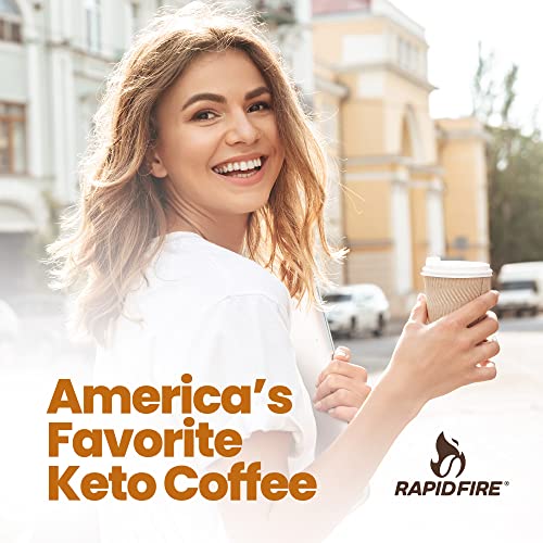 Rapidfire Caramel Macchiato Ketogenic High Performance Keto Coffee Pods, Supports Energy & Metabolism, Weight Loss Diet, Single Serve K Cup, Brown, 16 Count (Packaging May Vary)