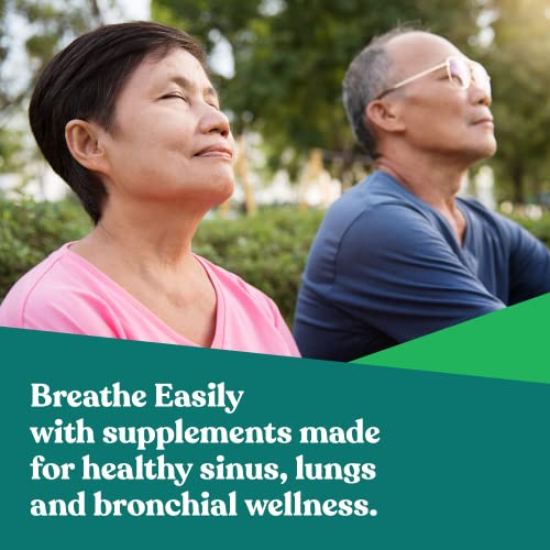 Breathe Inhaler Support Supplement – Sinus, Lungs, Open & Clear Airways – Seasonal Nasal Health, Bronchial Wellness, Healthy Chest – Quercetin, Vitamin D, Bromelain Pills – 60 Vegetarian Soft Capsules