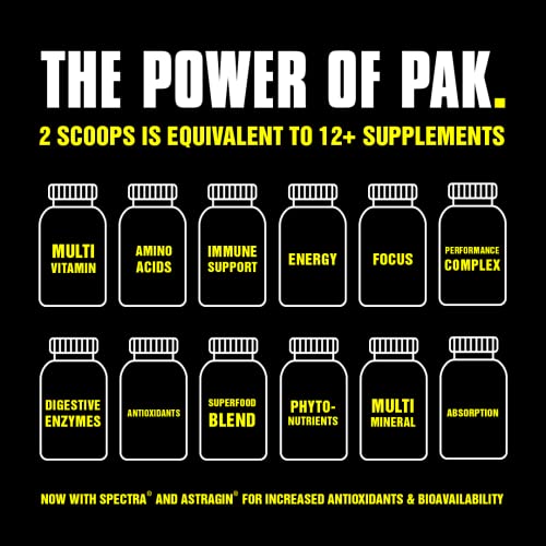 Animal Pak - Vitamin Powder with Zinc, Magnesium, Amino Acids and More - Digestive Health, Immune Booster and Focus Support - Multivitamin for Men and Women - Spectra and 85+ Nutrients - 60 Scoops