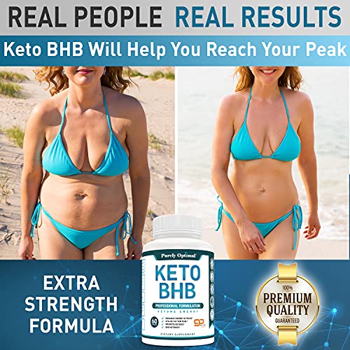 Purely Optimal Premium Keto Diet Pills Utilize Fat for Energy with Ketosis - Boost Energy & Focus, Manage Cravings, Support Metabolism - Keto Bhb Supplement for Women & Men - 30 Days Supply