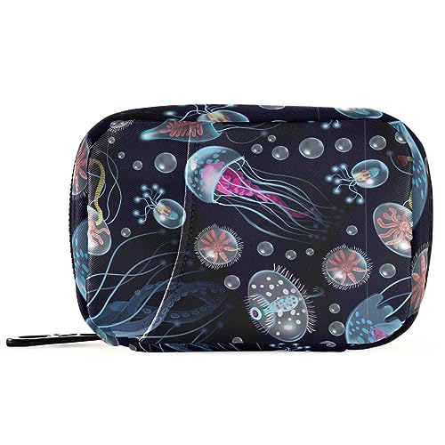 Jellyfish Travel Pill Organizer Case Daily Medicine Organizer Travel Pill Box Pill Container for Vitamin Fish Oil Travel Family Business