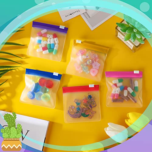 Sherr 120 Pcs Zippered Pill Pouch Bags Pill Pouch Set Reusable Pill Baggies Clear Plastic Pill Bags Self Sealing Travel Medicine Organizer Travel Storage Pouches with Slide Lock for Small Items