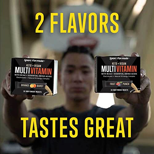 Liquid Multivitamin Drink Mix Vitamin Powder BCAA Won't Upset Your Stomach Daily Keto MultiVitamin for Men and Women Amino Acid Powder Fruit Punch Packet Multivitamin Powder Electrolytes