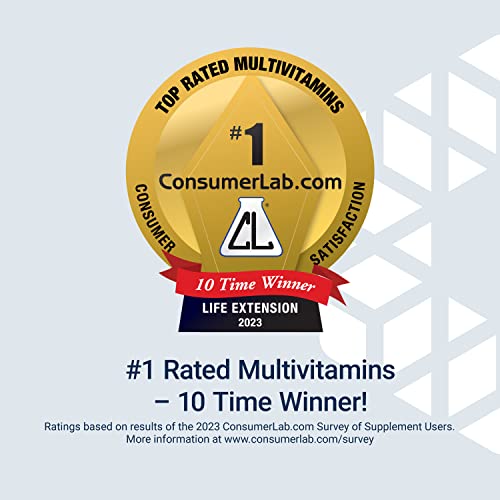 Life Extension Two-Per-Day Multivitamin, vitamins B, C, D, zinc, packed with over 25 vitamins, minerals & extracts, two-month supply, non-GMO, gluten-free, 120 capsules