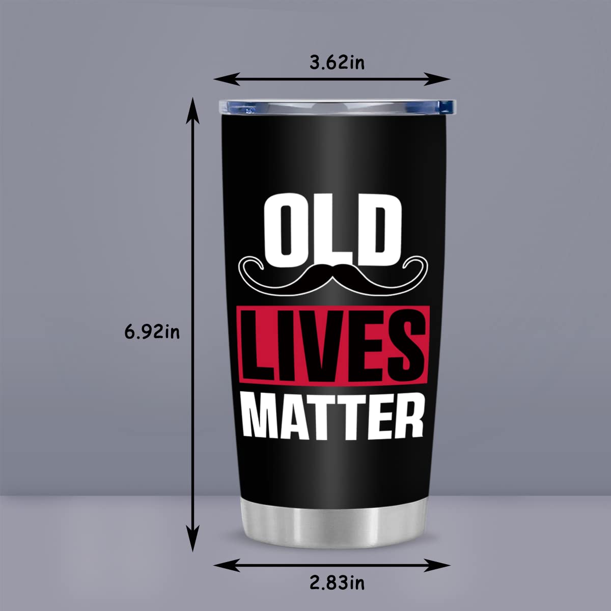 Best Gifts for Men, Old Lives Matter 20oz Stainless Steel Tumbler for Men Dad Grandpa, 40th 50th 60th 70th Birthday Gifts for Old Men, Fathers day Christmas Gift for Men from Son Daughter Wife