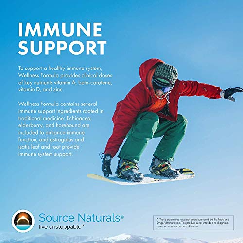 Source Naturals Wellness Formula Bio-Aligned Vitamins & Herbal Defense for Immune System Support - Dietary Supplement & Immunity Booster - 120 Capsules