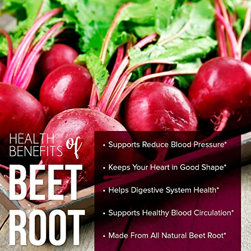 Beet Root Capsules 1500mg - Organic Beet Root Powder + Vitamin C Zinc, Elderberry, Pomegranate, Grape Seed Extract - Nitric Oxide Supplement, Supports for Healthy Circulation* -Vegan - 3 Months Supply