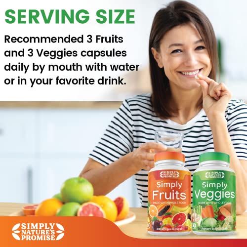 Simply Nature's Promise - Packed with Over 40 Different Fruits & Vegetables - Made with Whole Food Superfoods - Bilberry Extract – 100% Soy Free - 90 Count (Pack of 2)