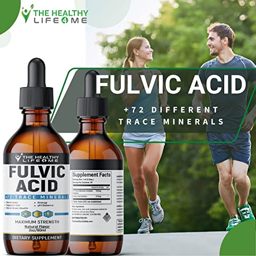 Organic Fulvic Acid + 72 Trace Minerals | Digestion | Hydration | Keto, Dietary Supplement | Energy | pH Balance | 2-Month Supply
