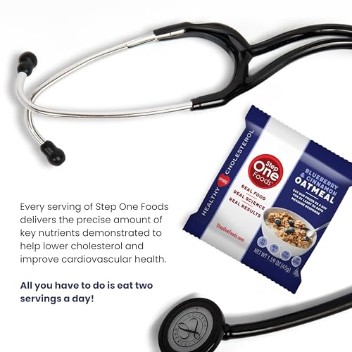 Step One Foods Blueberry Cinnamon Oatmeal, Heart Healthy Snack Plant Sterols, Omega 3's and Dietary Fiber Gluten Free Vegan Oatmeal (12 Pack)