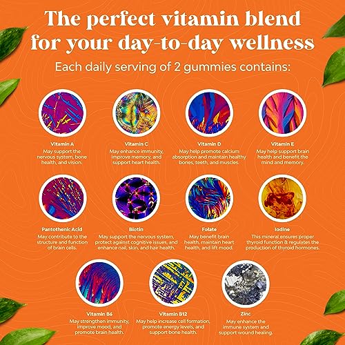 Potent Daily Multivitamin Gummies for Adults - Wellness Blend of Vitamin D A C E B12 Zinc and Biotin - Adult Vitamin Gummy for Energy and Immunity - Non-GMO Gluten Free and Halal Gummies - 90 Gummies