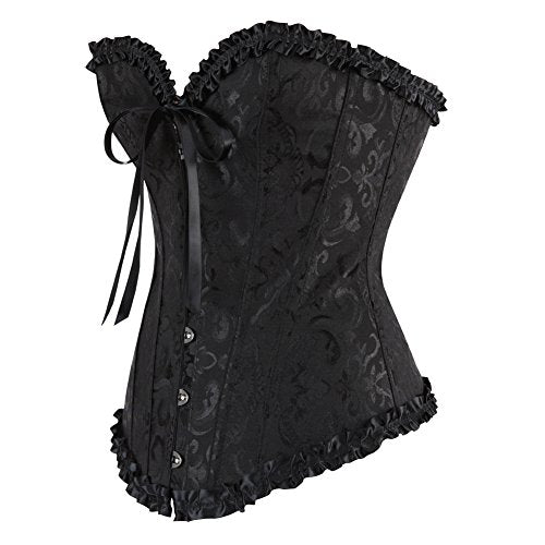 frawirshau Corset Top for Women Renaissance Plus Size Bustiers & Corsets Black Size S