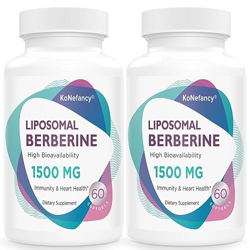 Liposomal Berberine Supplement 1500mg - High Bioavailability Berberine HCL Capsules for Women and Men, AMPK Activator for Cardiovascular Health, Sugar-Free, Non-GMO,120 Softgels