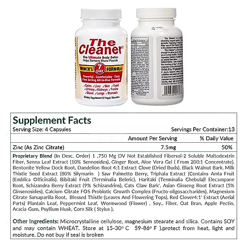 Century Systems The Cleaner Detox, Powerful 7-Day Complete Internal Cleansing Formula for Women, Support Digestive Health, 52 Vegetarian Capsules
