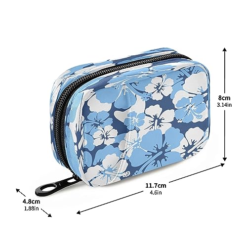 Takiito Hibiscus Travel Pill Organizer Bag, Weekly Daily Pill Case Bag Portable Pill Box for Vitamin Supplement Medicine