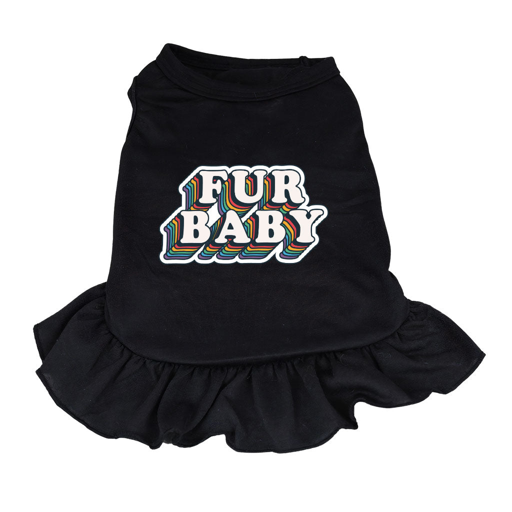 Fur Baby Dog Sundress - Colorful Dog Dress Shirt - Word Art Dog Clothing