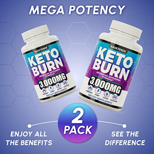 Rasstenix (2 Pack) Keto Pills - Lean Keto Diet Pills - Weight Fat Management Loss - Ultra Fast Prime Keto Supplement for Women and Men - Optimal Max Keto - 120 Capsules