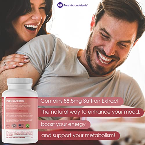 Saffron Supplements - 100% Pure Saffron Extract Capsules - Boost Energy & Mood, Support Eye & Heart Health