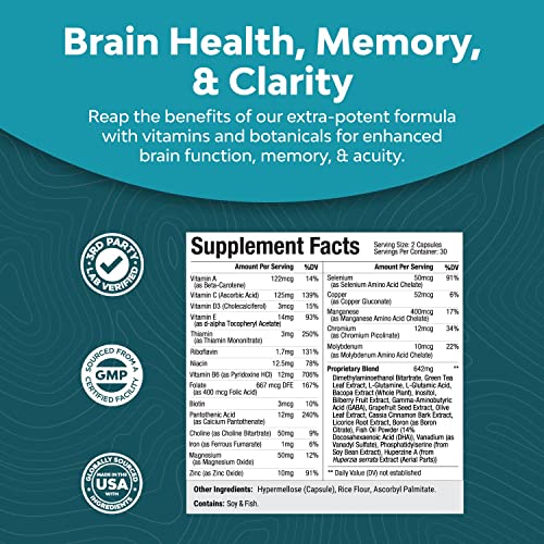 Better Memory and Focus Supplement for Adults - Advanced Memory Supplement for Brain Health Faster Recall and Mental Focus with Phosphatidylserine - Brain Supplement for Memory and Focus Support