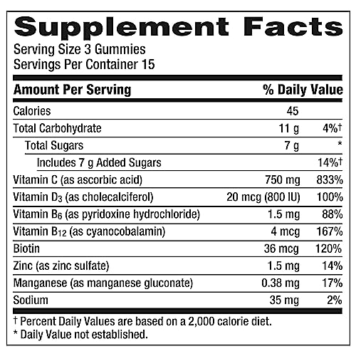 Emergen-C Immune+ Immune Gummies, Vitamin D plus 750 mg Vitamin C, Immune Support Dietary Supplement, Caffeine Free, Gluten Free, Super Orange Flavor - 45 Count