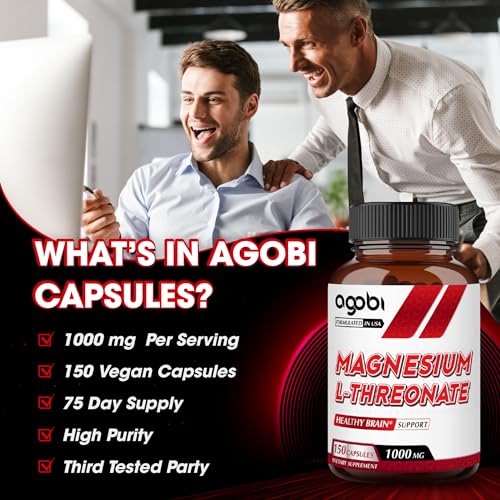 1000 mg Magnesium L-Threonate Supplement - 150 Pills - Strength Concentrated Formula for Comfortable Mind, Brain Health, Focus & Cognitive Support - Gluten-free, Non-GMO