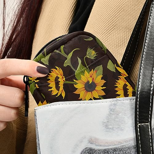 Sunflower Travel Pill Organizer Case Small Pill Box for Purse Portable Medicine Organizer Box for Vitamin Fish Oil Pills Supplements