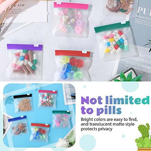 Sherr 120 Pcs Zippered Pill Pouch Bags Pill Pouch Set Reusable Pill Baggies Clear Plastic Pill Bags Self Sealing Travel Medicine Organizer Travel Storage Pouches with Slide Lock for Small Items