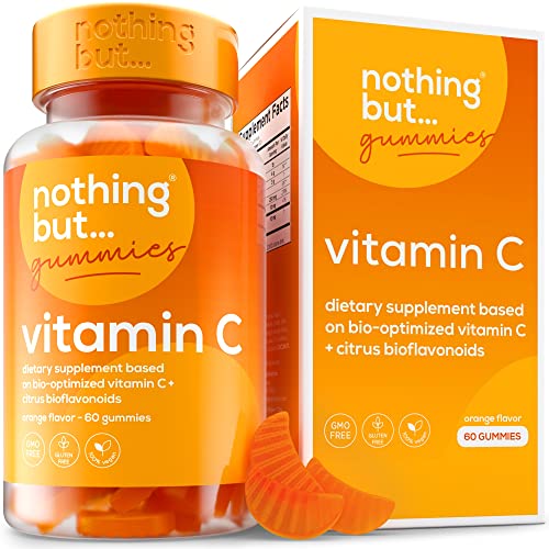 Pure Vitamin C Gummies for Adults w/ Yummy Orange Flavor, Supplement for Immune Support w/ Collagen for Skin & Joint Health , Vegan Vitamin C for Men and Women - 60 Chewable Gummies