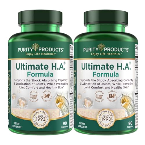 Purity Products Ultimate H.A. Formula - Clinically Studied BioCell Collagen - Dynamic Hyaluronic Acid Support for The Joints and Skin - 90 Count per Bottle (2 Bottles) - from