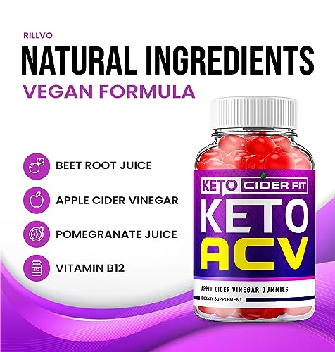 Keto Cider Fit ACV Gummies - Official - Keto CiderFit ACV Advanced Formula Shark Plus Tank Apple Cider Vinegar Dietary Supplement B12 Beet Root Juice Men Women (60 Gummies)