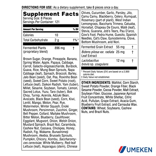 Umeken Koso Ball EX - Fermented Fruits and Vegetables Extract Containing Enzymes for Energy, Digestion, & Immune System, Chewable Dietary Supplement, 13.2 Ounce, Pack of 2