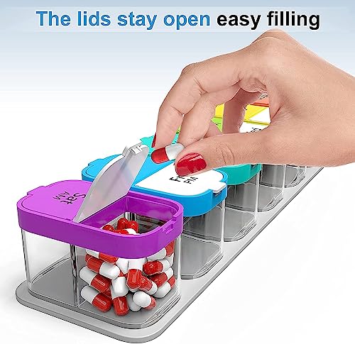 Large 7 Day Pill Organizer 2 Times a Day Pill Box Case Extra Large Am Pm Pill Container Holder Daily Medicine Organizer - Weekly Medication Vitamin Organizers