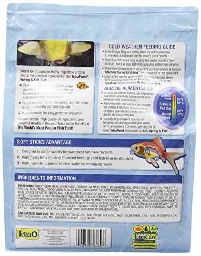 TetraPond Spring And Fall Diet 3.08 Pounds, Pond Fish Food, For Goldfish And Koi (16469), 3 lb, 7 L