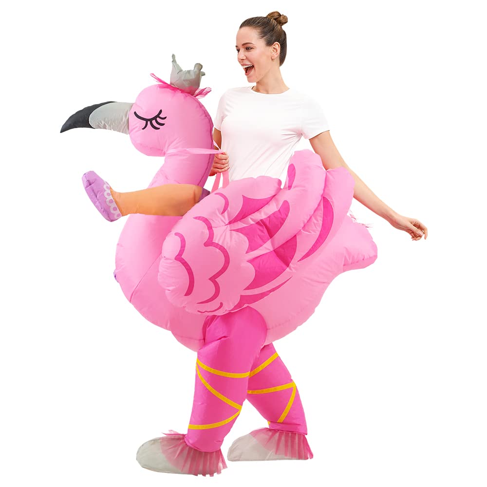 KOOY Inflatable Flamingo Costume,Inflatable Costume For Adult Funny,Halloween Blow Up Costume,Christmas Costume