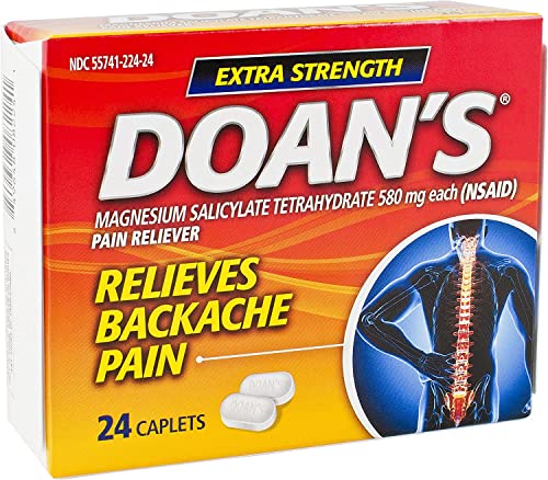 Doan's Backache Pain Reliever - Extra Strength - 24 Count Caplets Per Box - Pack of 2