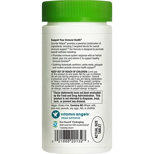 Rainbow Light Immune Support, Vitamin C & Zinc, Counter Attack, Gluten Free, Vegan, Sugar-Free, 3 Targeted Blends For Overall Immune Support, 90 Tablets