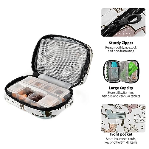 Dogs Travel Pill Organizer Case Daily Medicine Organizer Travel Pill Box Pill Container for Fish Oils Vitamin Holder Supplement Travel Gifts