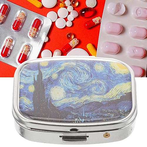 Lurrose Travel Medicine Kit Travel Case Metal Pill Organizer Portable Vitamin Planner 2 Compartments Medicine Box Dispensers Candy Storage Capsules Carrying Holder Purse Pill Case