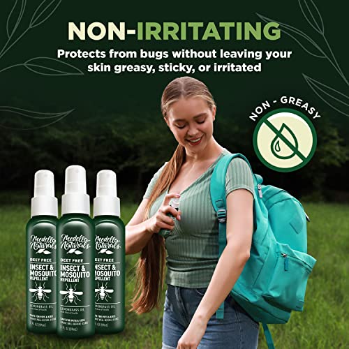 Medella Naturals Insect & Mosquito Repellent, DEET-Free All-Natural Formula, Kid and Pet Friendly, Made in the USA, 2 Ounce Spray Bottle, 3-Pack