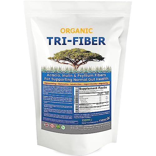 Kidney Restore Tri-Fiber Organic Soluble Fiber Powder, Unflavored High Fiber 3-in-1 Soluble Fiber Supplement for Digestive Support. Dietary Fiber Supplement 3 Prebiotic Fiber Powders 2.5 lbs (40oz)