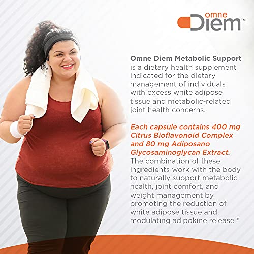 Omne Diem Metabolic Support with Adiposano, 60 Capsules – Dietary Supplement for Weight Management, Metabolic Health & Joint Comfort