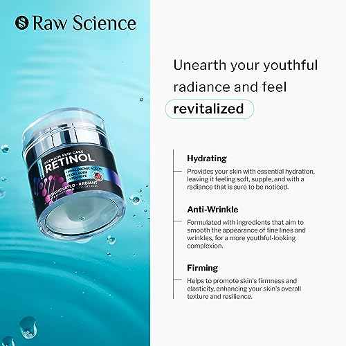 Retinol Cream for Face, Anti Aging Face Moisturizer for Women & Men, Anti Wrinkle with Collagen Vitamin E, Day & Night Cream, Hyaluronic Acid for Skin, Revitalizing 1.7 OZ