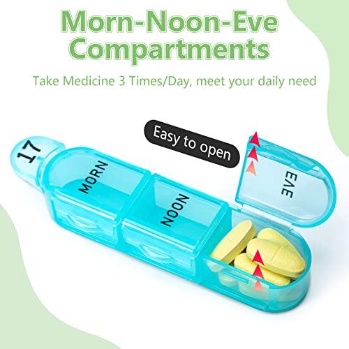 Zoksi Monthly Pill Organizer 3 Times a Day, One Month Pill Box Organizer Morn-Noon-Eve, 30 Day Pill Case for Travel, 31 Day Medicine Organizer with 32 Removable Compartments for All Meds