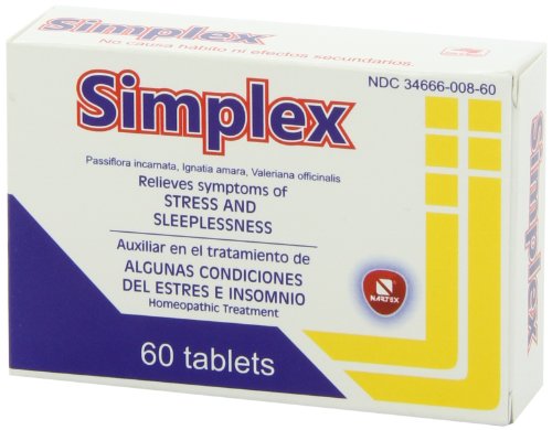 Nartex Simplex Homeopathic Sedative Tablets, 60 Count