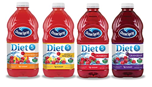 Ocean Spray Diet Variety Pack Juice Drink, 64oz Bottle (Pack of 4, Total of 256Oz), 64.0 Fl Oz