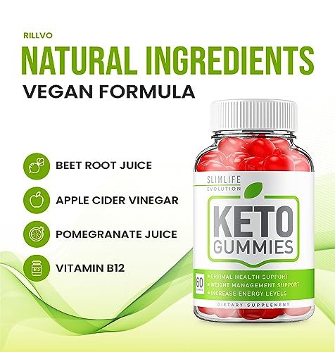 SlimLife Keto ACV Gummies - Official - Keto Slim Life Evolutions Weight Loss ACV Advanced Formula Shark Plus Tank Apple Cider Vinegar Dietary Supplement B12 Beet Root Juice Men Women (60 Gummies)